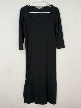 The Nines by HATCH Black Scoop-Neck Midi Dress